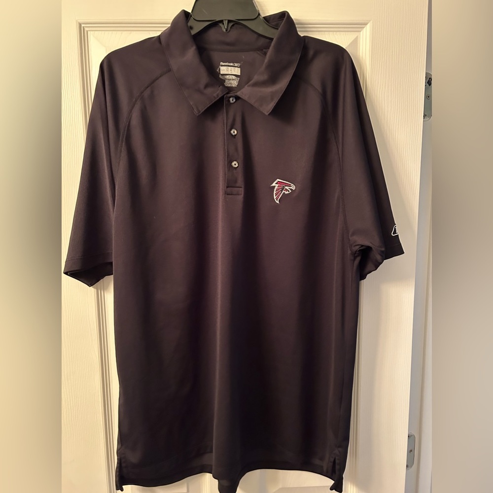 Men’s Size XL Atlanta Falcons Polo Shirt By Reebok Black